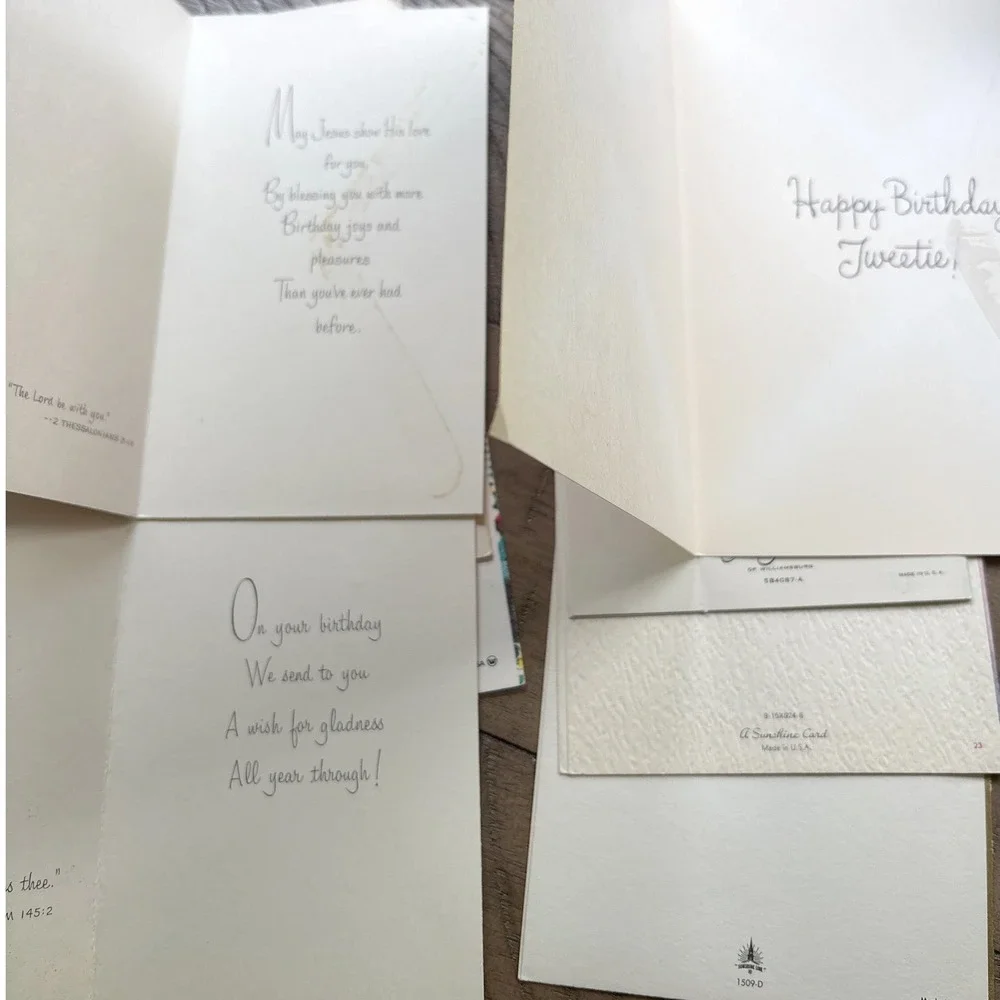 Vintage Birthday Greeting Card Lot 8pc Sunshine Line Art Guild Basset Hound MCM